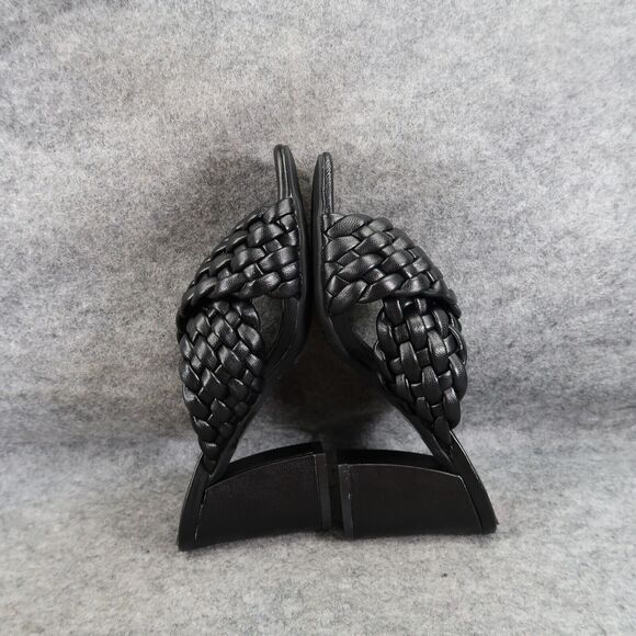 Anne Klein Shoes Womens 5 Sandal Mule Slide Pump Woven Straps Block Heel Black - Picture 10 of 16